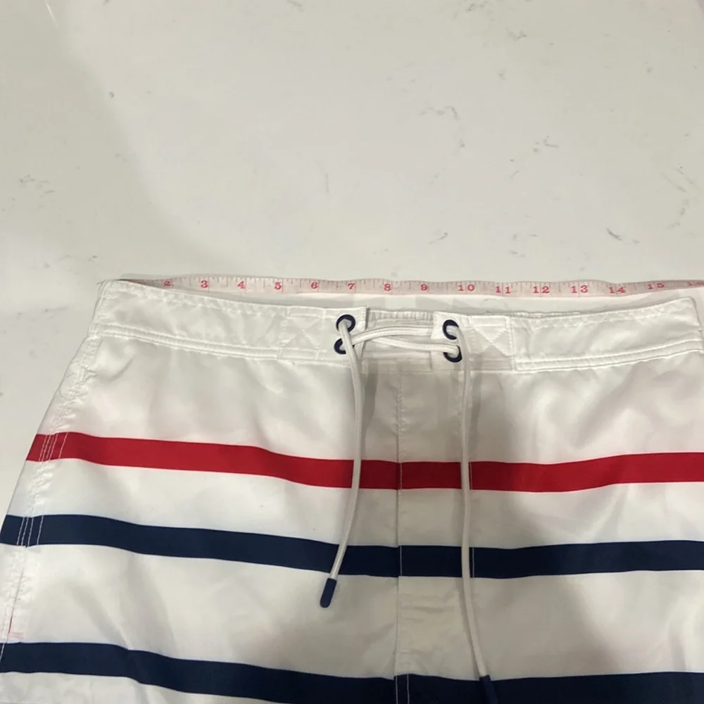 Polo Ralph Lauren Swim Trunks Mens Small Blue White Red Striped Board Shorts NWT - Picture 15 of 15
